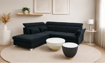 Colțar Extensibil Barry Negru - Vega 70 Dreapta