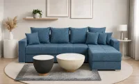 Colțar Extensibil Claudia Mare XXL Memory Albastru - Aragon 74, Interschimbabil
