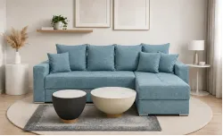 Colțar Extensibil Claudia Mare XXL Memory Albastru Deschis - Aragon 75 Interschimbabil