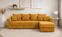 Colțar Extensibil Elsa XXL Memory Muștar - Kim 5 Interschimbabil