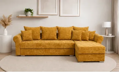 Colțar Extensibil Elsa XXL Memory Muștar - Kim 5 Interschimbabil