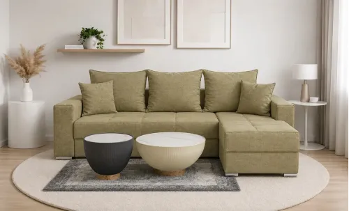 Colțar Extensibil Claudia XXS Memory Verde Olive - Aragon 35 Interschimbabil