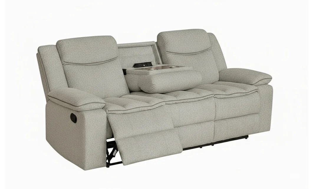 Canapea Recliner Manual cu 3 locuri si Port USB, Gri 3