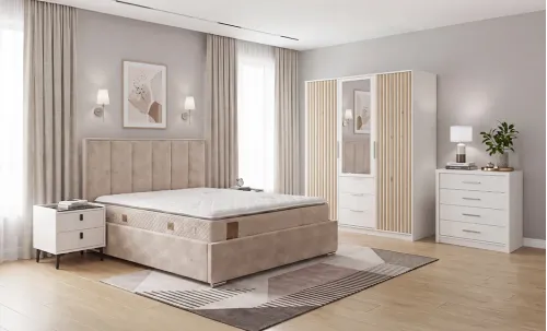 Amenajare Dormitor "Smart White Minimalist"