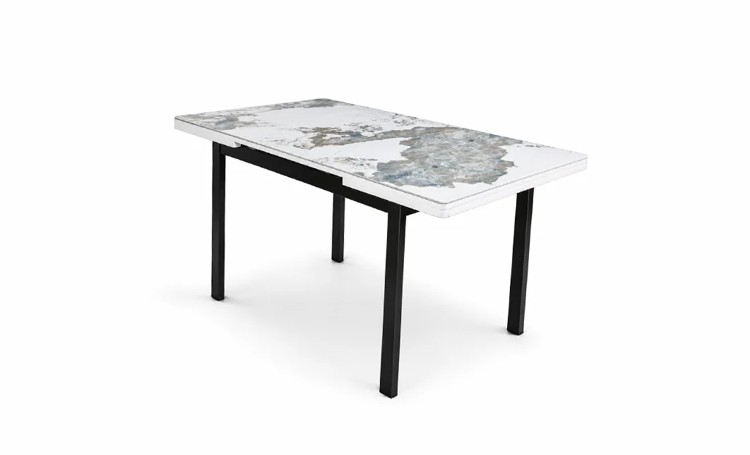 Masă Extensibilă Blat Ceramic Alb-Cappuccino KJT416 / DT018 1