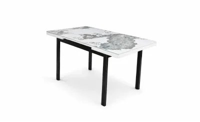 Masă Extensibilă Blat Ceramic Alb-Cappuccino KJT416 / DT018