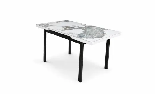 Masă Extensibilă Blat Ceramic Alb-Cappuccino KJT416 / DT018