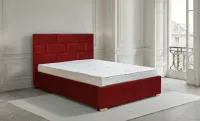 Set Pat Tapițat Mexico cu Saltea și Somieră Rabatabilă, Roșu 140x200