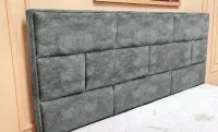 Set Pat Tapițat Mexico cu Saltea și Somieră Rabatabilă, Gri Deschis 160x200 3