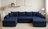 Colțar Extensibil Confort U cu Spumă HR, Bleumarin închis