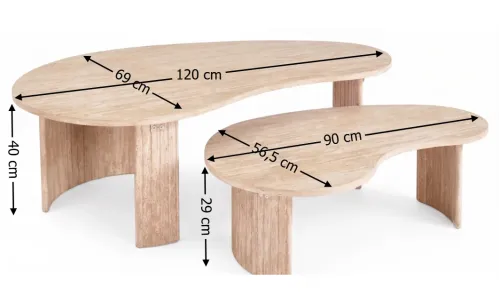 Set 2 Măsuțe Cafea CT 8111 Natural