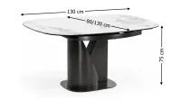 Masă Living Extensibilă Blat Ceramic Alb Marmură CT111 1