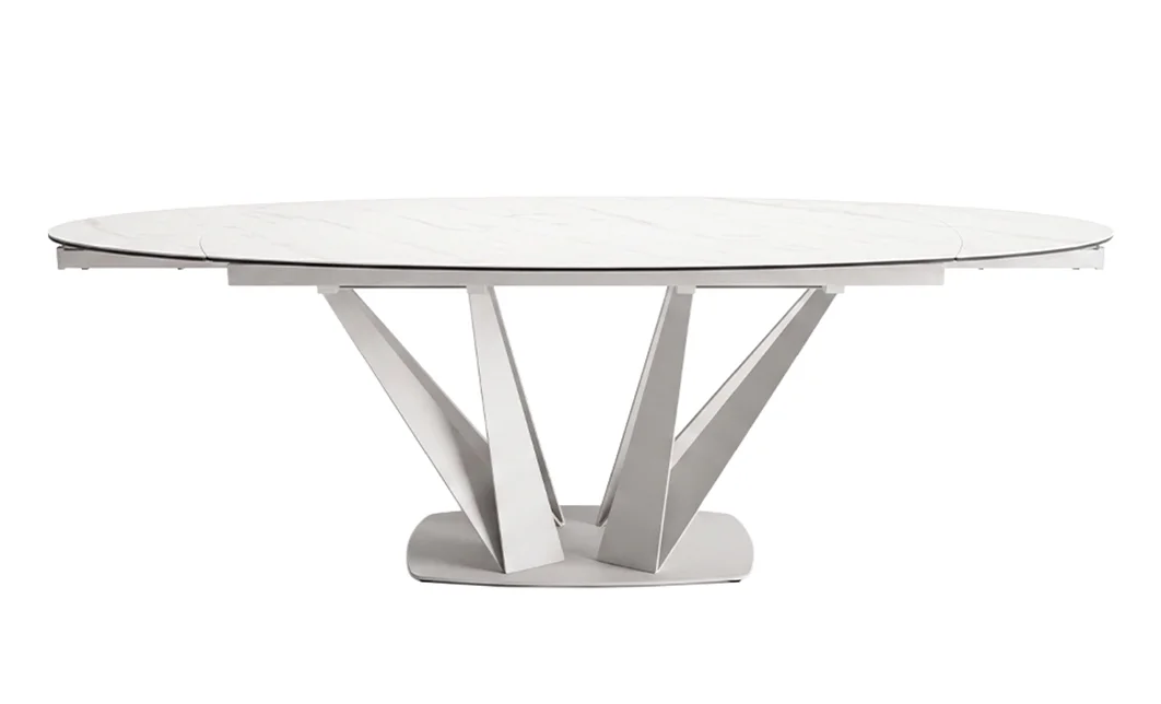 Masă Living Extensibilă Blat Ceramic Alb Marmură CT244 2