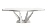 Masă Living Extensibilă Blat Ceramic Alb Marmură CT244 2