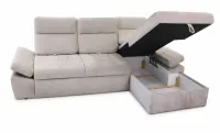 Colțar Extensibil Oliver Luka cu Ladă Depozitare, Șezlong Dreapta, Bej 3