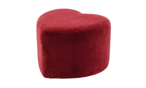 Taburet Tapițat Inimă Roșu