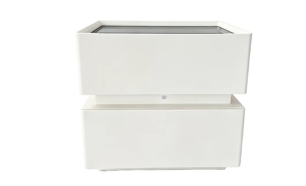 Noptieră Smart Multifuncțională KJN6251 Albă 2 Sertare 4