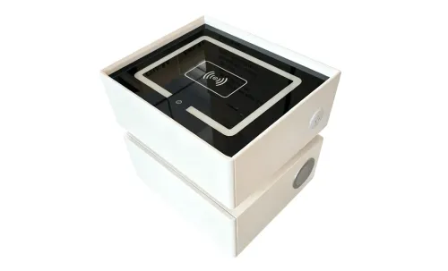 Noptieră Smart Multifuncțională KJN6251 Albă 2 Sertare