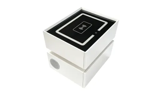 Noptieră Smart Multifuncțională KJN6251 Albă 2 Sertare