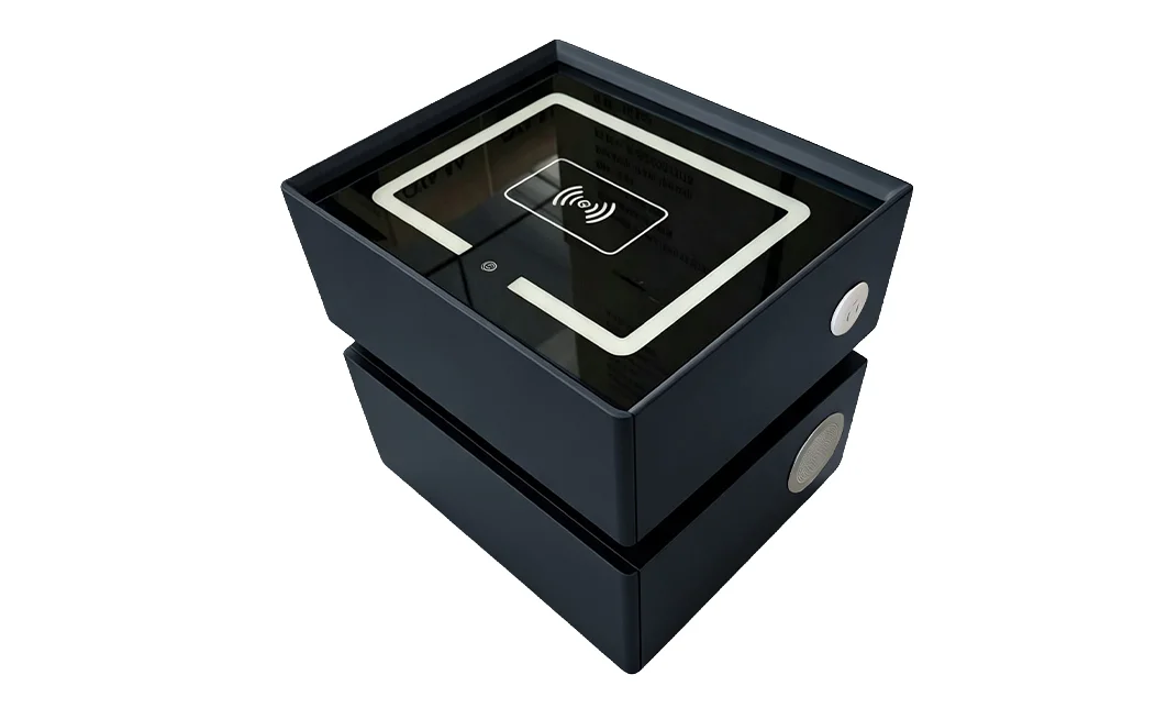 Noptieră Smart Multifuncțională KJN6251 Neagră 2 Sertare 2