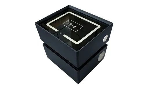 Noptieră Smart Multifuncțională KJN6251 Neagră 2 Sertare