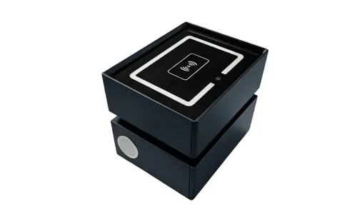 Noptieră Smart Multifuncțională KJN6251 Neagră 2 Sertare