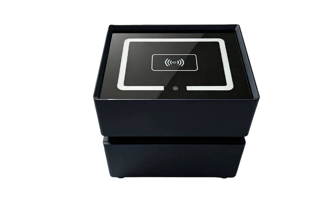 Noptieră Smart Multifuncțională KJN6251 Neagră 2 Sertare 4