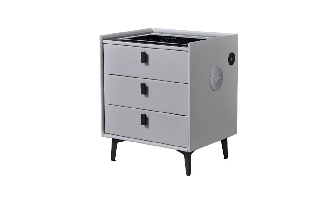 Noptieră Smart Multifuncțională KJN5754 Gri 3 Sertare 2