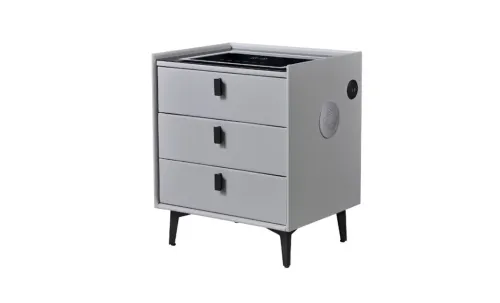 Noptieră Smart Multifuncțională KJN5754 Gri 3 Sertare