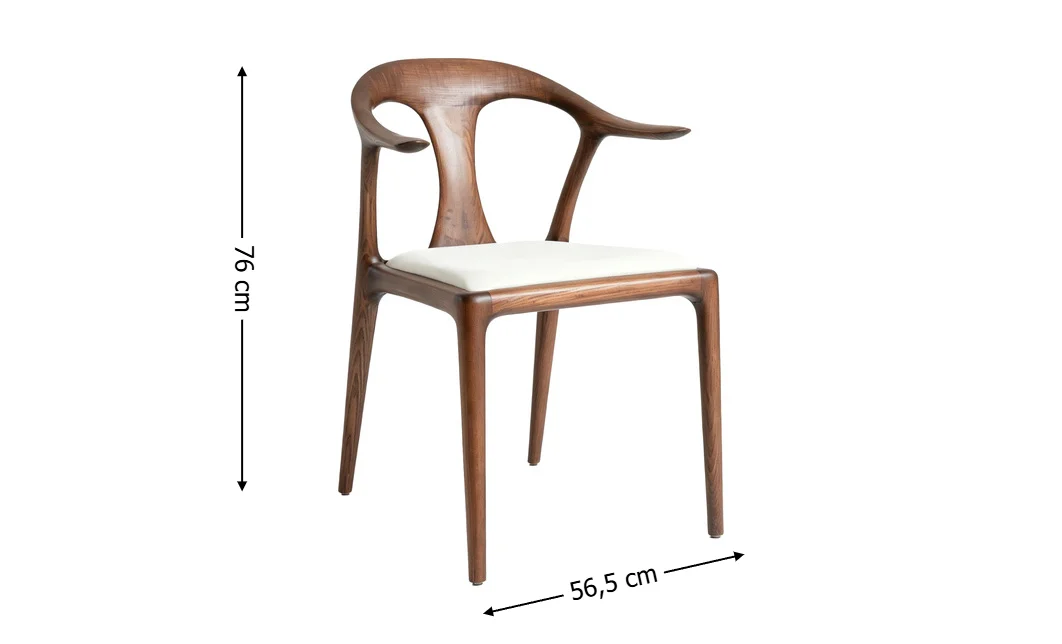 Scaun Living KJC7405 Lemn Alb 3