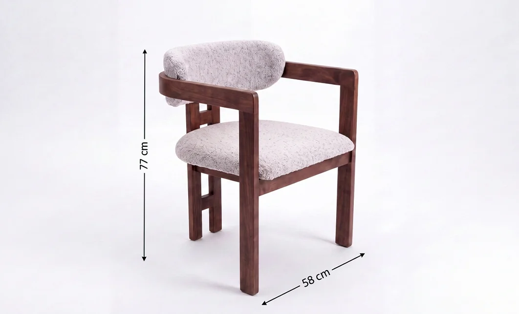 Scaun Living KJCLM59 Lemn Nuc/Gri 2