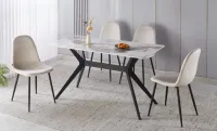 Set Masă Living cu 4 Scaune KJD7180 PANDORA Bej 2