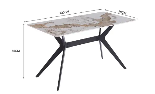 Set Masă Living cu 4 Scaune KJD7180 PANDORA Bej