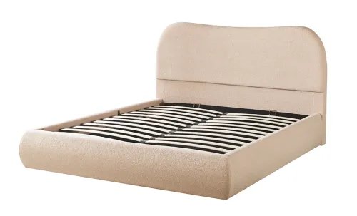 Pat Tapițat cu Somieră Rabatabilă KJB3861, Bej 160x200 