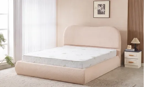 Pat Tapițat cu Somieră Rabatabilă KJB3861, Bej 160x200 