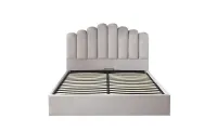 Pat Tapițat cu Somieră Rabatabilă KJB5462, Gri 160x200  4