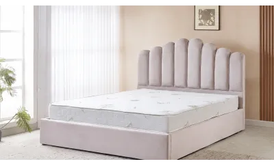 Pat Tapițat cu Somieră Rabatabilă KJB5462, Gri 160x200 