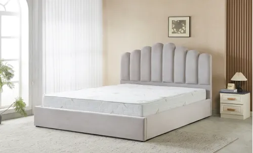 Set KJB5462 cu Saltea Bonell Aloe Vera și Somieră Rabatabilă, 160x200, Gri
