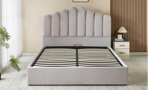 Set KJB5462 cu Saltea Bonell Aloe Vera și Somieră Rabatabilă, 160x200, Gri