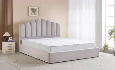 Set KJB5462 cu Saltea Bonell Aloe Vera și Somieră Rabatabilă, 160x200, Gri