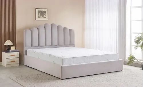 Set KJB5462 cu Saltea Bonell Aloe Vera și Somieră Rabatabilă, 160x200, Gri