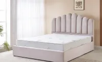 Set Pat Tapițat cu Saltea Bonell Aloe Vera și Somieră Rabatabilă KJB5462, 160x200, Gri 4