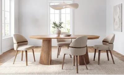 Set Masă Living KJT4398 Extensibilă cu 4 Scaune JY6415X-M