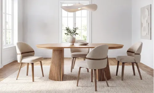 Set Masă Living KJT4398 Extensibilă cu 4 Scaune JY6415X-M