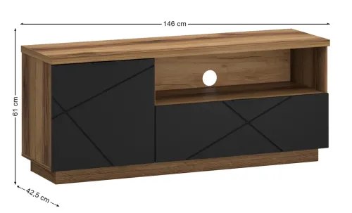 Comodă TV Orient B Delano Dark, Negru Soft-touch
