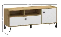 Comodă TV Sorrento B Stejar Artisan, Alb Mat 2