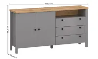 Comodă Melini K Gri Ardezie, Stejar Artisan 2