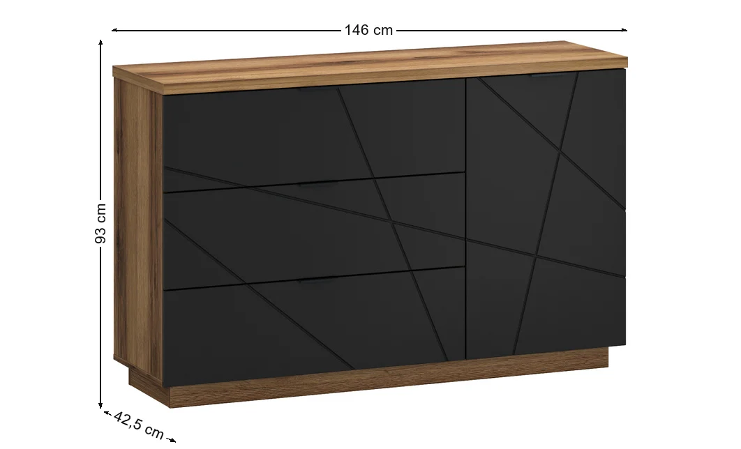 Comodă Orient E Delano Dark, Negru Soft-touch 2