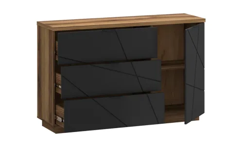 Comodă Orient E Delano Dark, Negru Soft-touch