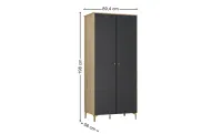 Dulap Merida F Stejar Cremona, Negru 2